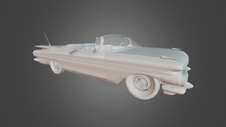 Vintage Car - Wireframe 3D Model