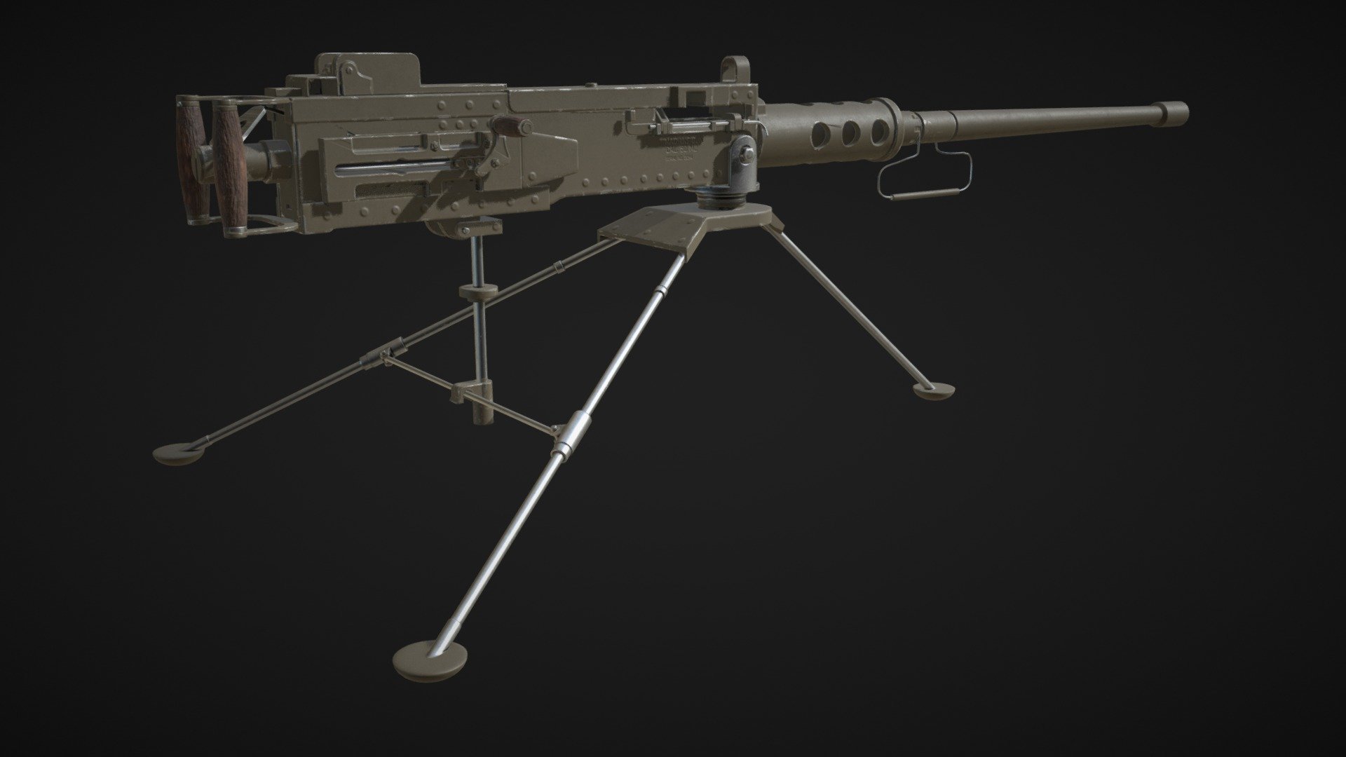 Browning M2 .50 machine gun - 3D model by Pieter Pauwels (@Pieter ...