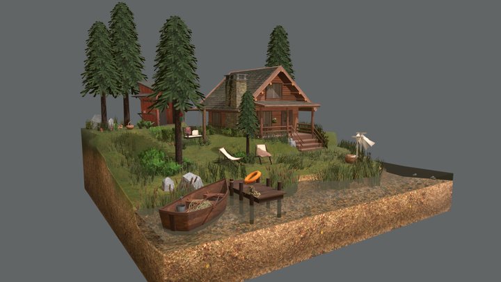 DAE Diorama - Grandma's House 3D Model