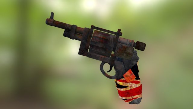 Old Union Jack Revolver Version 2 3D Model