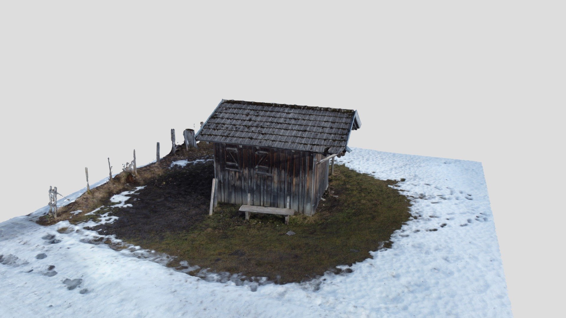 wooden hut in the mountains