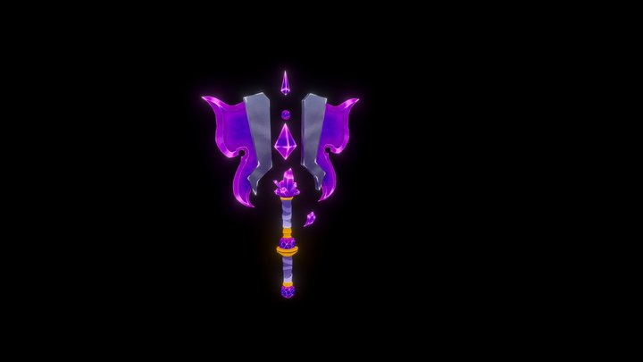 crystal labrys stylised weapon 3D Model