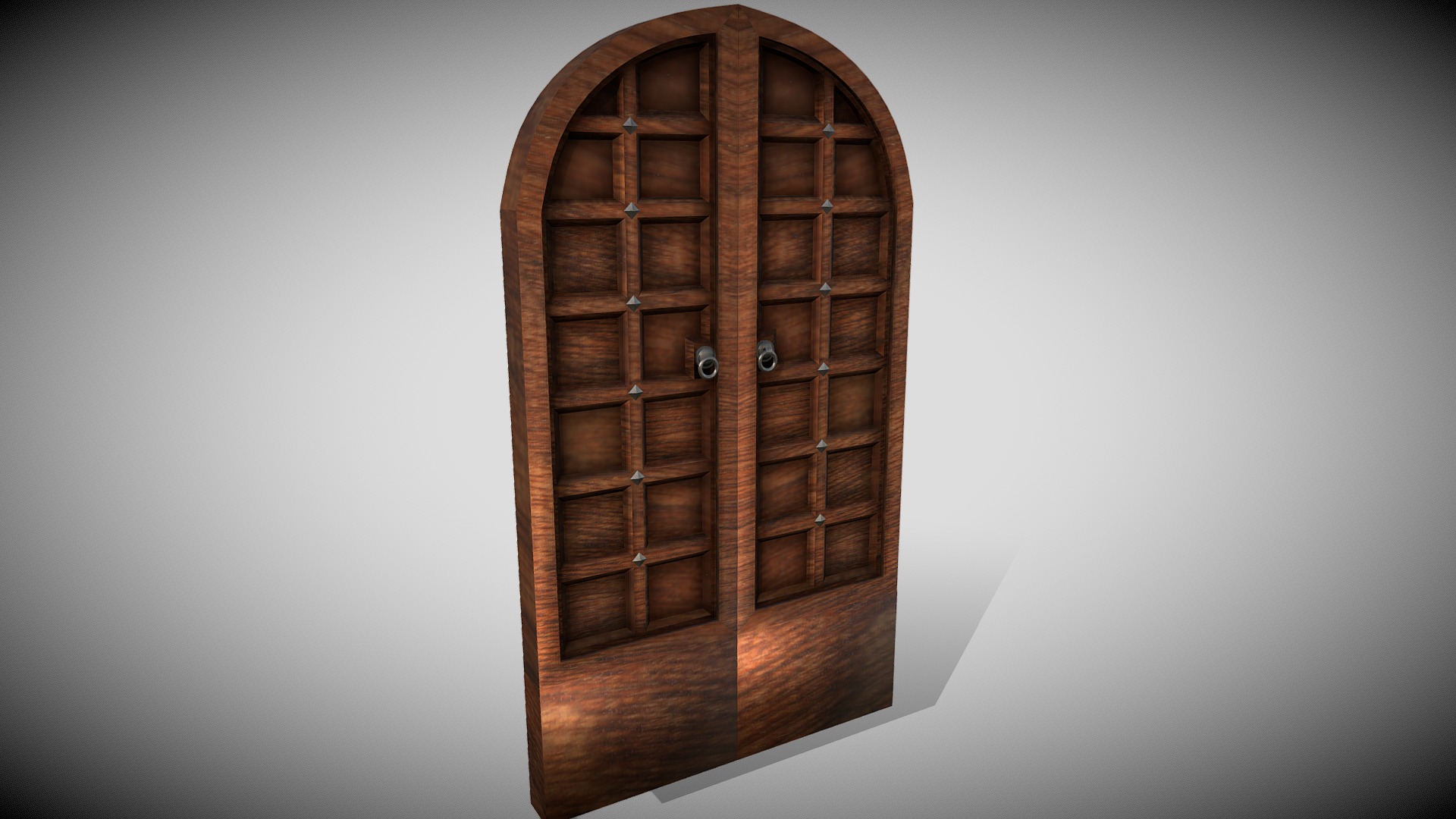 3D model Medieval Doors - This is a 3D model of the Medieval Doors. The 3D model is about a wooden box with a hole in it.