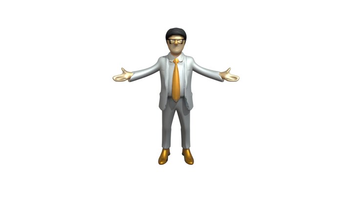 Businessman in suit with open arms 3D Model