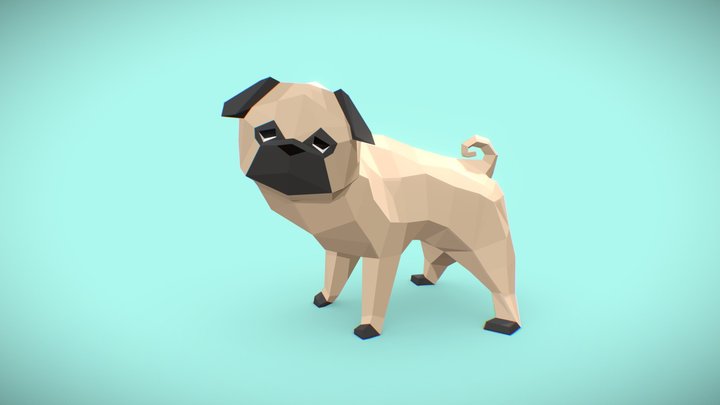 Pug for PaperCraft 3D Model
