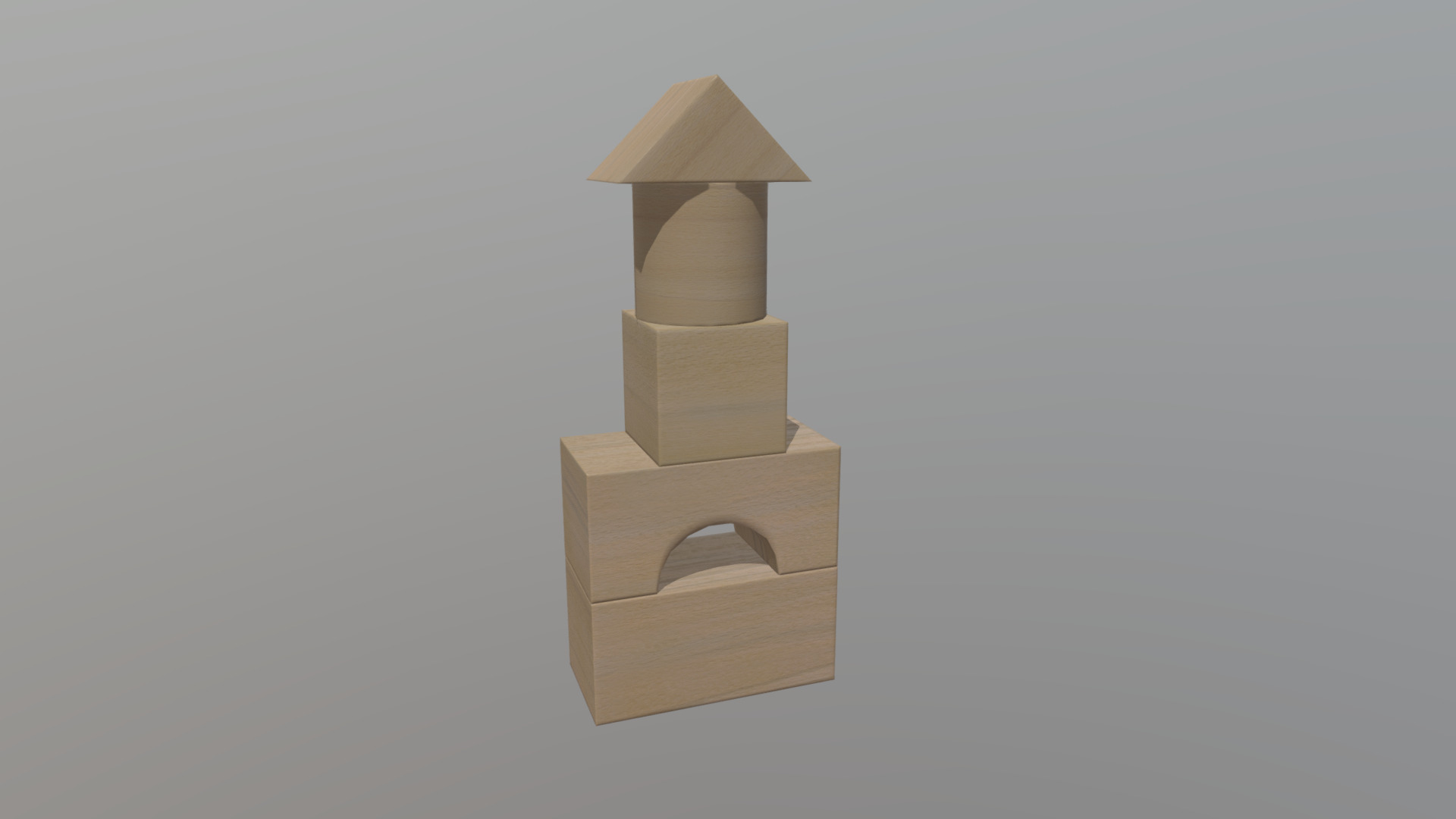 3D model Wooden Toy Blocks - This is a 3D model of the Wooden Toy Blocks. The 3D model is about a small wooden house.