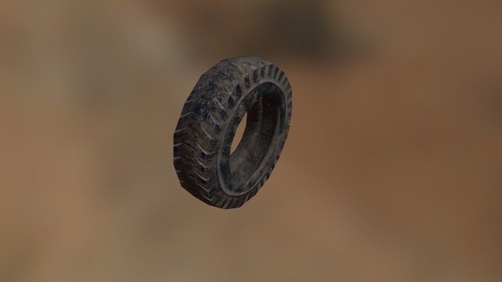 Low Poly dirt tire 3D Model