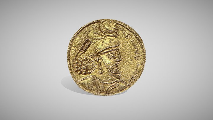 Gold coin of the Sasanian Kingdom 3D Model