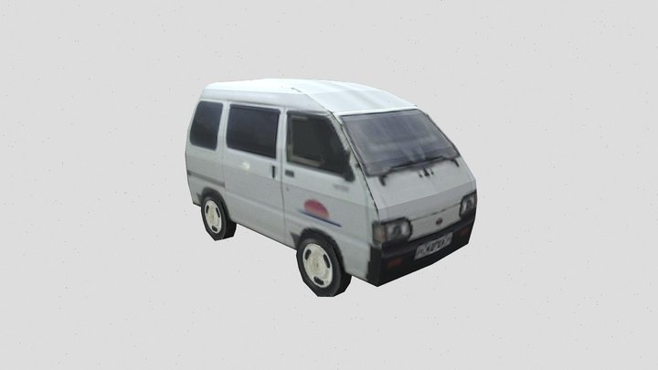 90s PSX Style Kei Van 3D Model