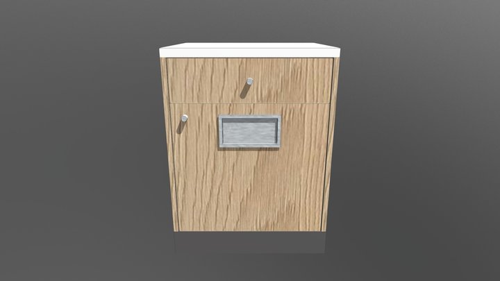 MEUBLE BAS MICRO-ONDE POUBELLE 3D Model