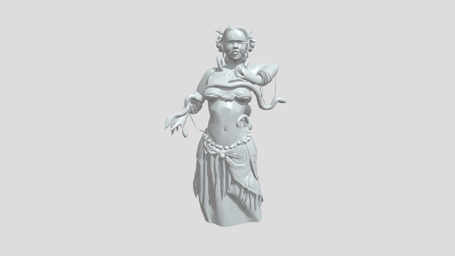 Woman with snakes and gold jewelry - Download Free 3D model by ...