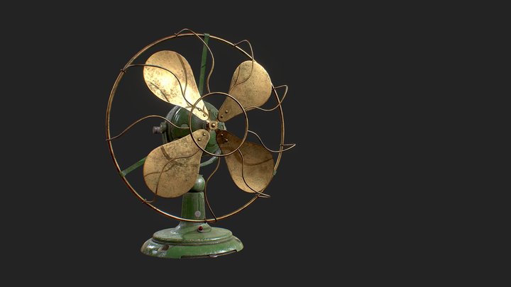 Brass Table Fan 3D Model