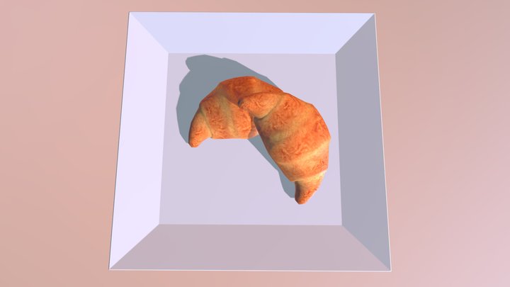 Lowpoly Croissant 3D Model