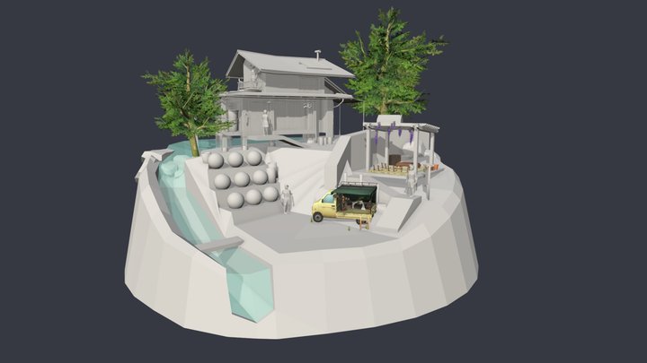 Eco House - WIP Diorama 3D Model