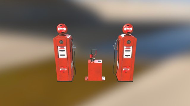 Gas Station Pumps 3D Model