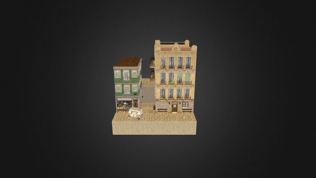 Cityscene Lisbon DAE 3D Model