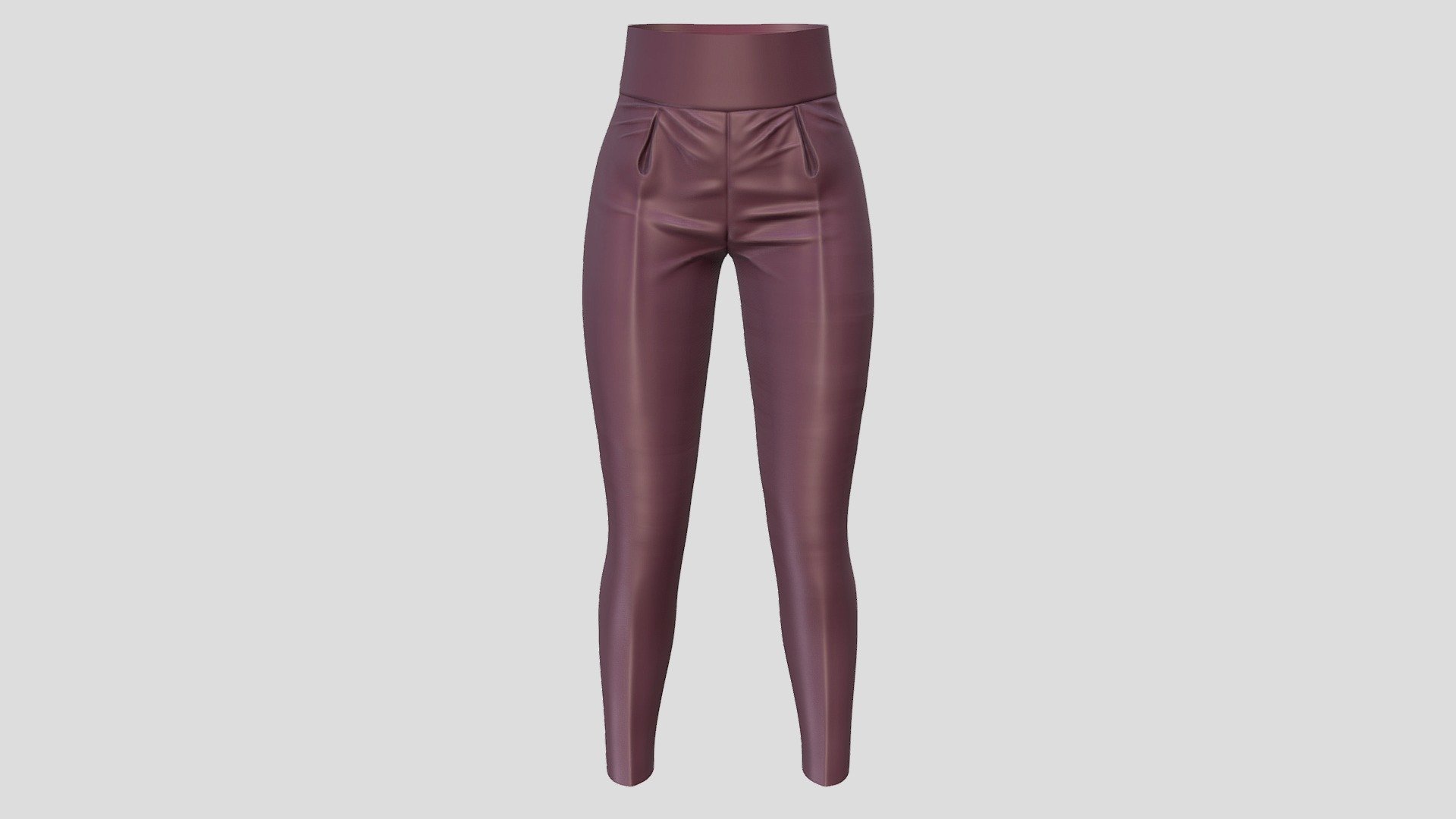 3D model See Through Body Effect Sheer Top and Maroon Shiny Leather Pants  VR / AR / low-poly