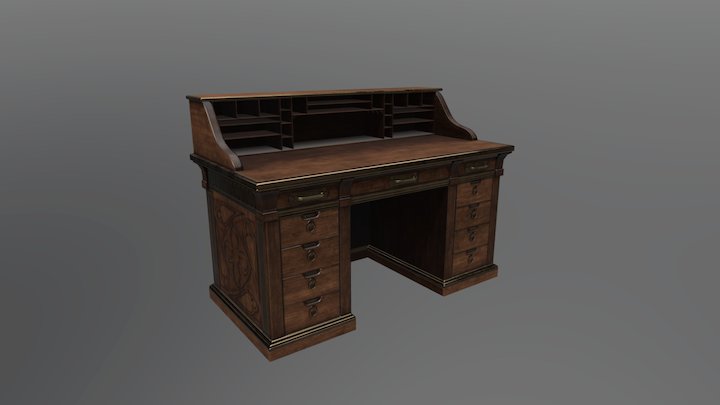 Desk ( Wood / Metal ) 3D Model