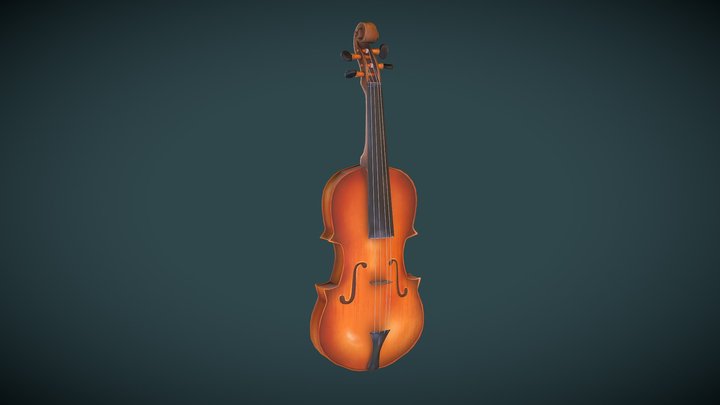 Hand painted Violin 3D Model