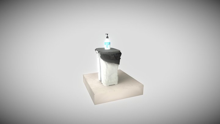 trash can and hand sanitizer 3D Model