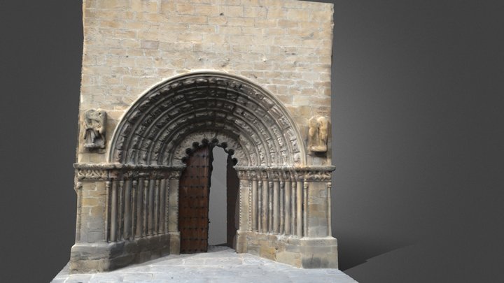 Romanic Entryway to Church of Santiago, Navarra 3D Model