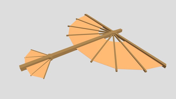 Low Poly Glider 3D Model