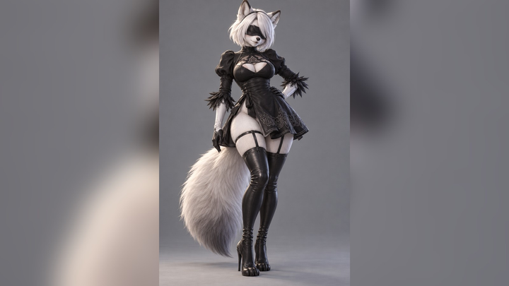 2b (Nier Automata) Furry 3D Model