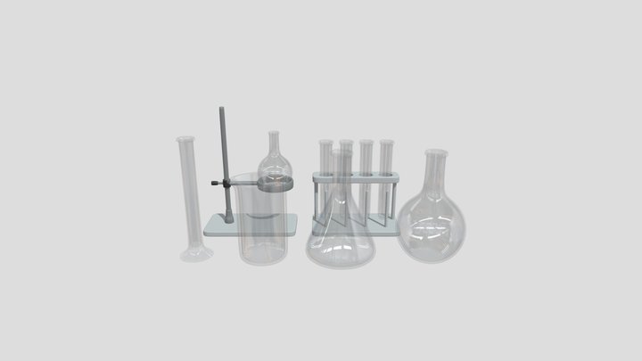 Peralatan Gelas untuk Laboratorium Kimia 3D Model