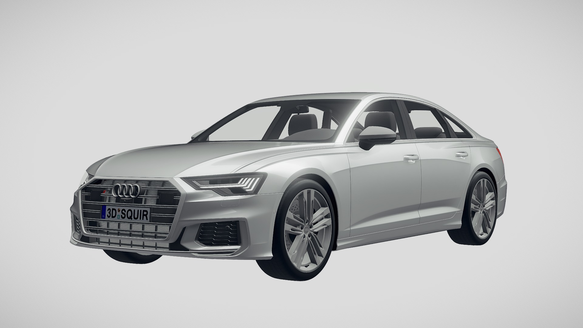 3D model Audi S6 2020 - This is a 3D model of the Audi S6 2020. The 3D model is about a silver sports car.