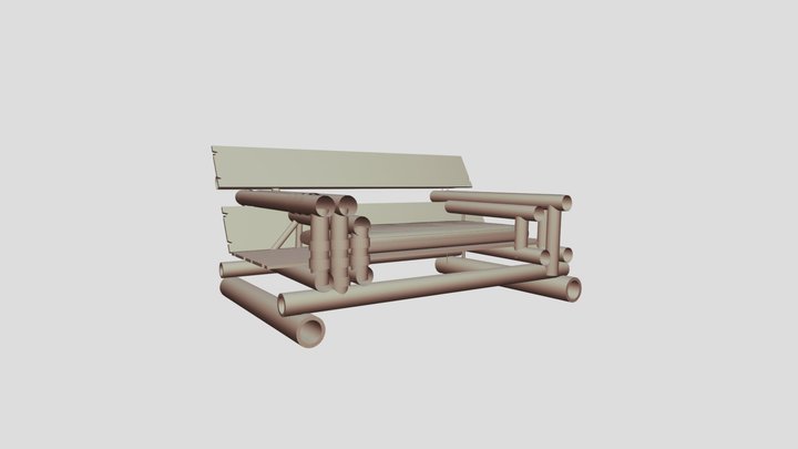 Bamboo Couch Design 3D Model