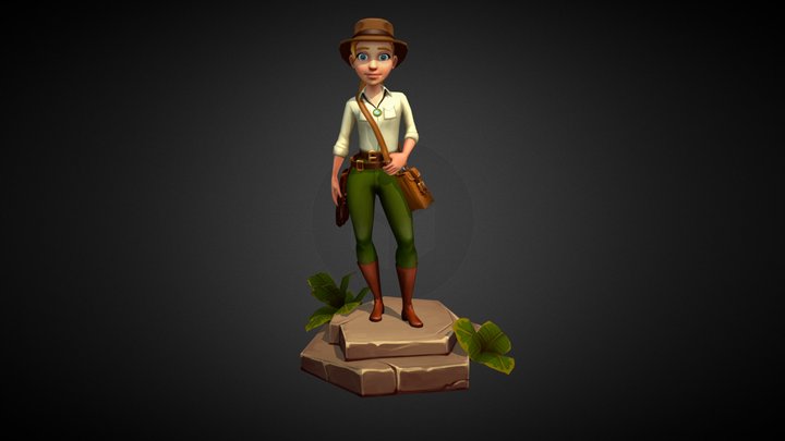 Indiana Jane - Stylized Character 3D Model