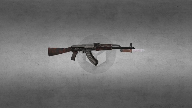AK-47 with bayonet 3D Model