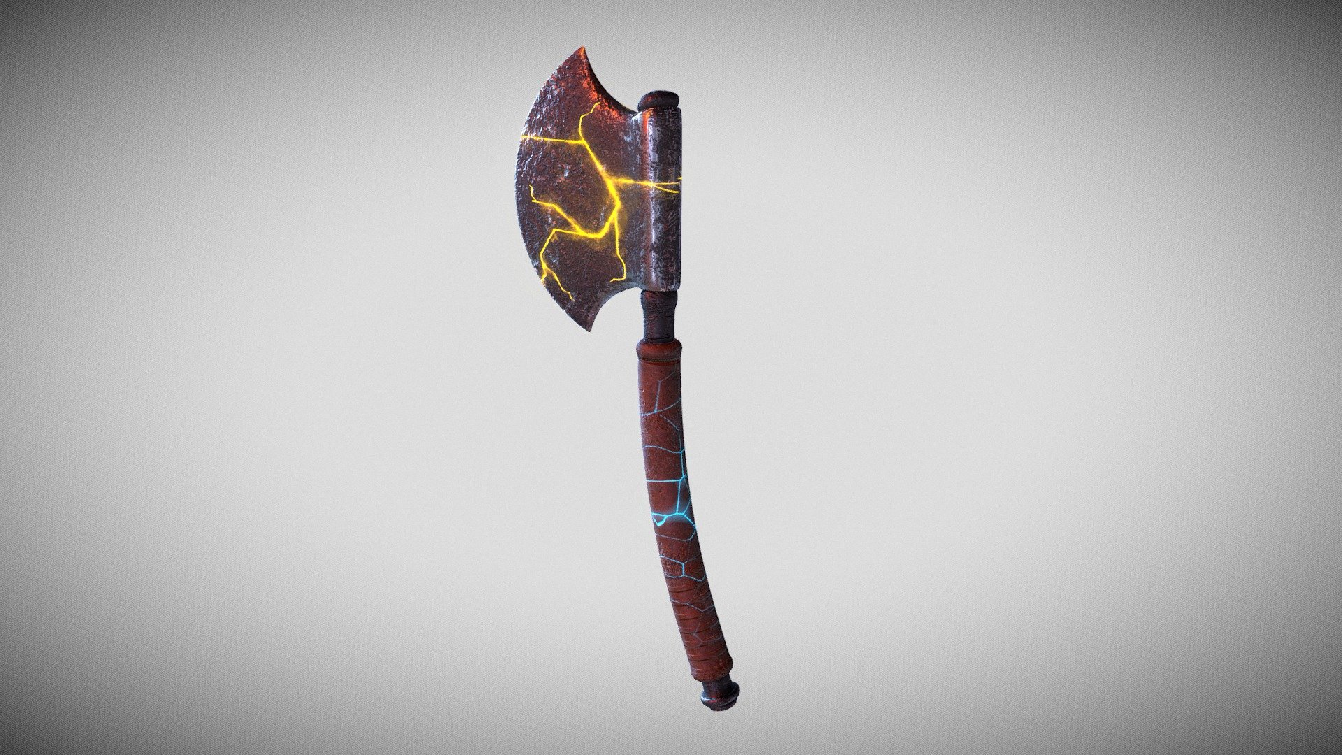 3D PBR Fantastic Battle Axe