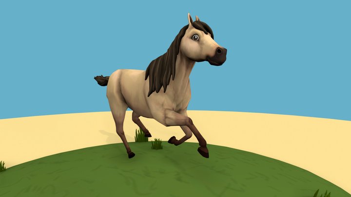 Galloping Horse (animated) 3D Model