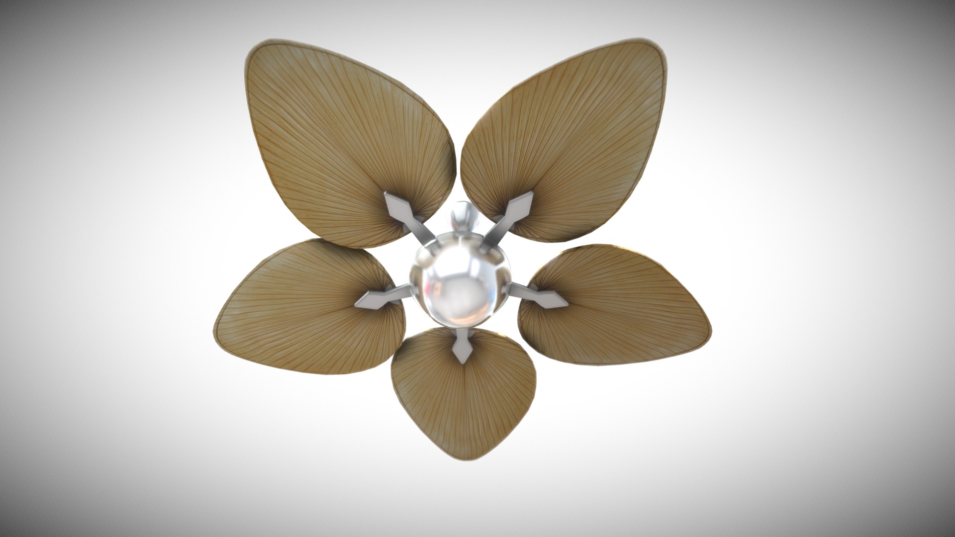 3D model Fan Palm - This is a 3D model of the Fan Palm. The 3D model is about a ceiling fan with a light fixture.