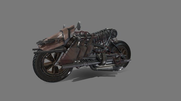 Postapo Motorcycle low 3D Model