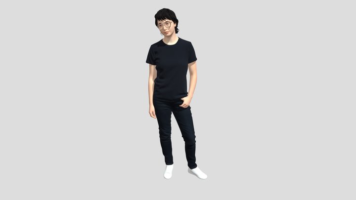 Casual Portrait in a Black T‑Shirt – Modelo 3D gratuito STL