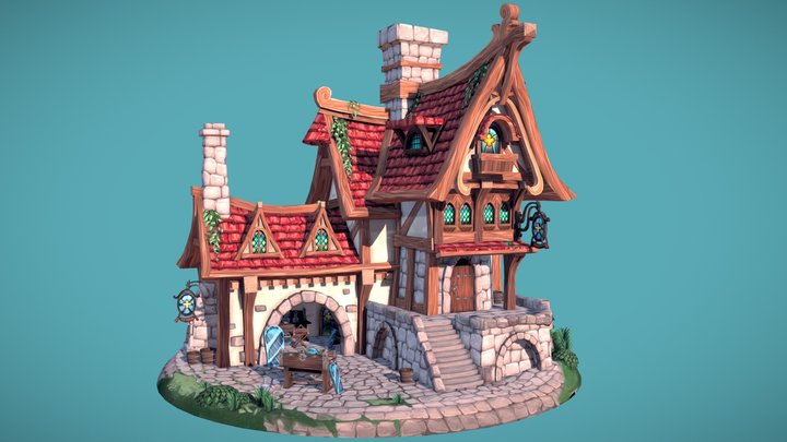[ Student Work ] Diorama - Medieval House 3D Model