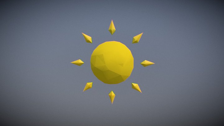 Low poly sun 3D Model