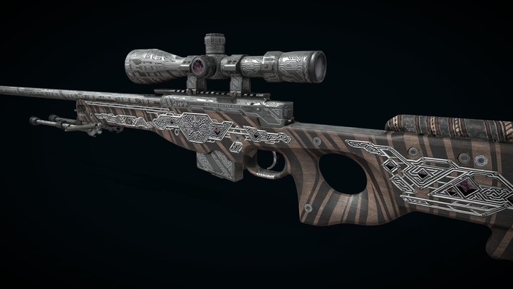 AWP | DarkAmethyst (Silver) 3D Model