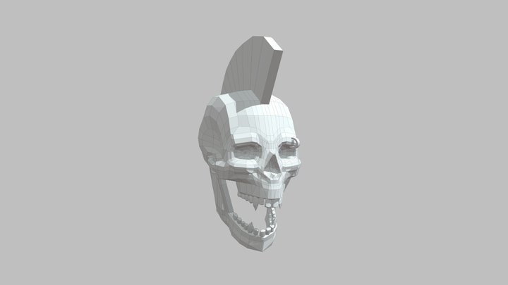 Low-poly Punk Skull 3D Model