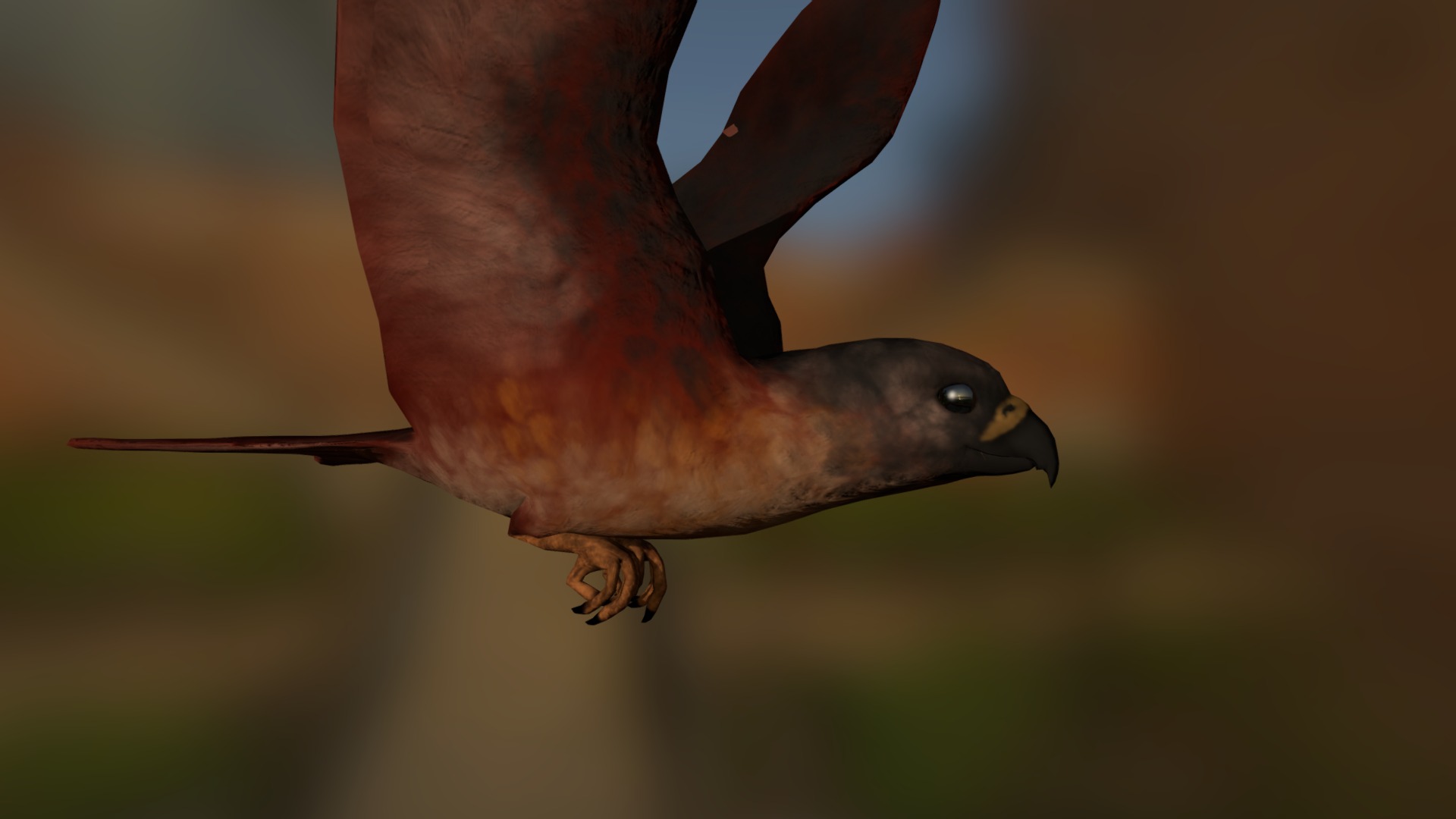 3D model Falcon - This is a 3D model of the Falcon. The 3D model is about a bird flying in the air.