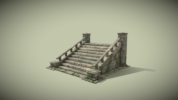 Ancient stairs (asset) 3D Model