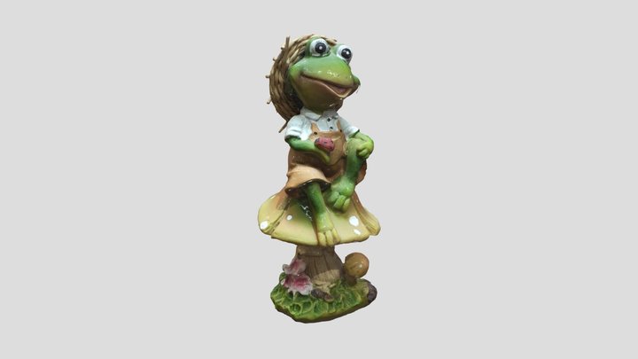 Statuette of a frog in Russian style 3D Model
