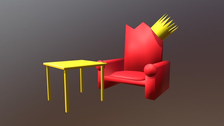 kingpöyte 3D Model