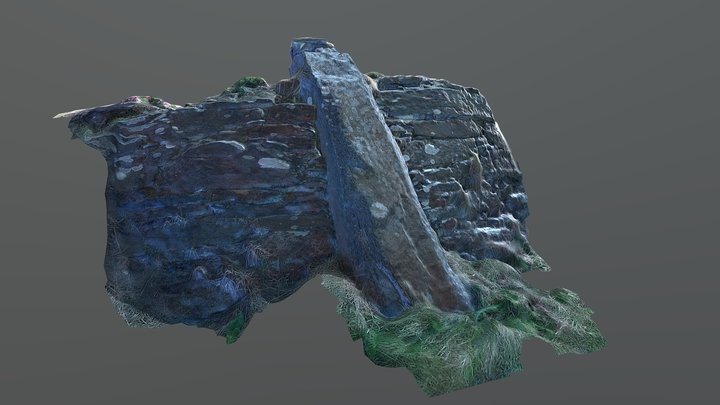 Mohias, piedra encastrada en una cabaña castreña 3D Model