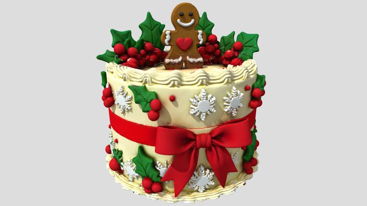 Gingerheart Glow Christmas Cake – Modello 3D gratuito STL