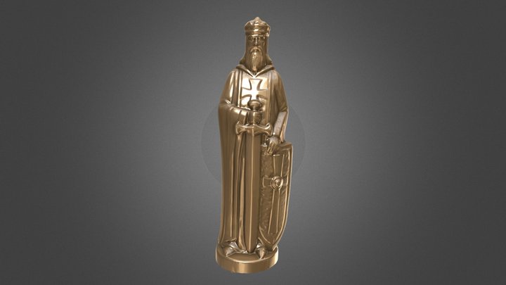 King Crusades Chess Piece 3D Model