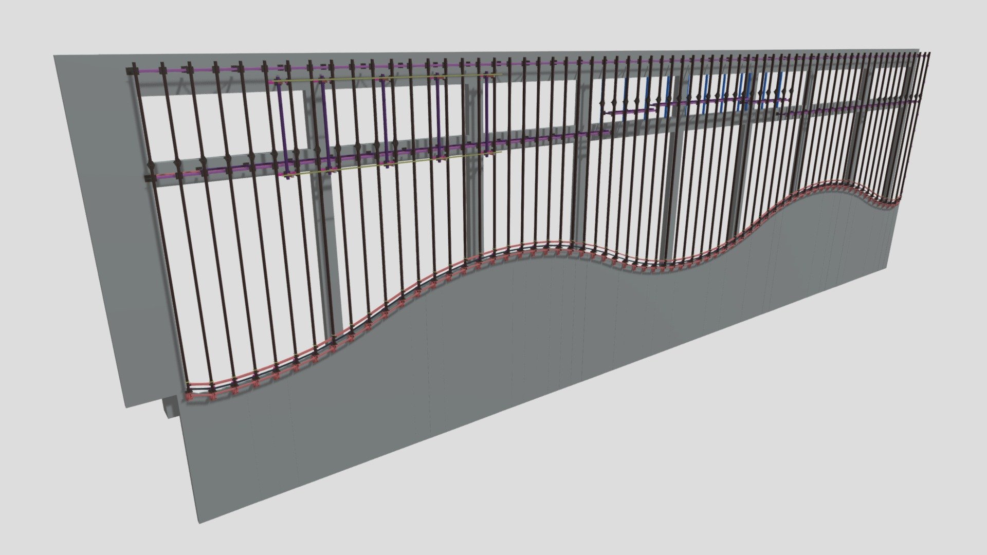 Water park wall fencing