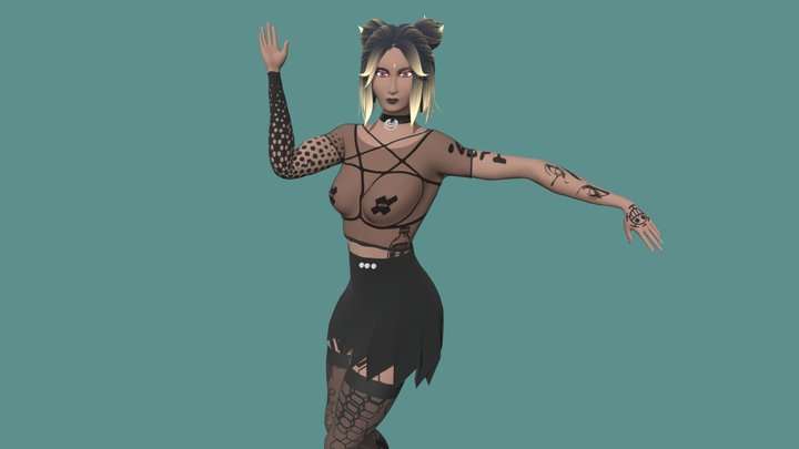 Alt model goth 3D Model